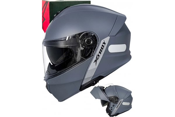 CAPACETE ARTICULADO EBF XTROY MSV 722 SLD SHINE C/OCULOS CINZA Nº 56/58/60/61